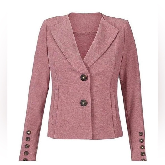 Cabi 3550 Applaud Blazer Jacket Size 4 Pink Quartz Mauve Twill Knit NWT - Picture 2 of 12